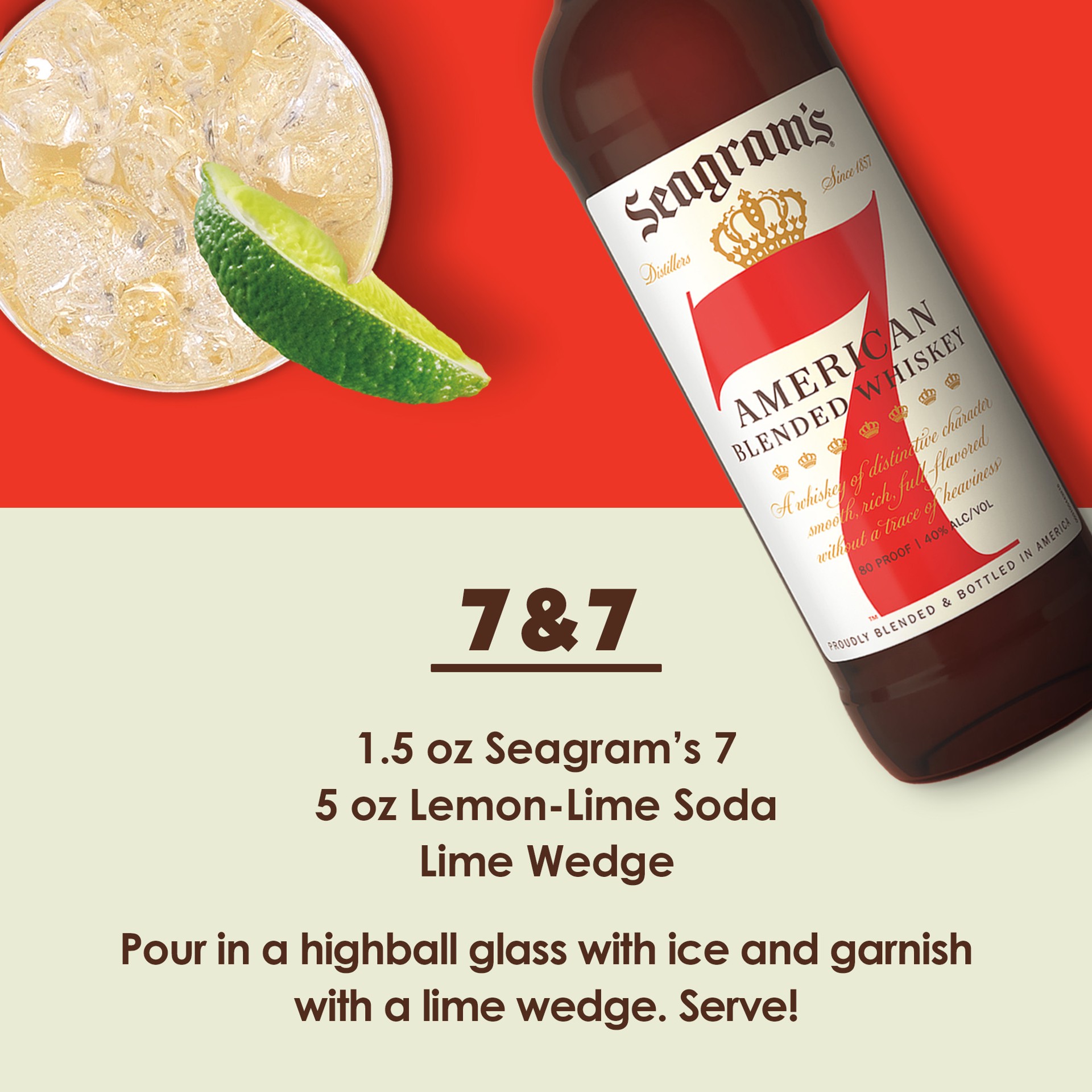 slide 8 of 8, Seagram's Seagrams Whiskey Seven Crown, 200 ml