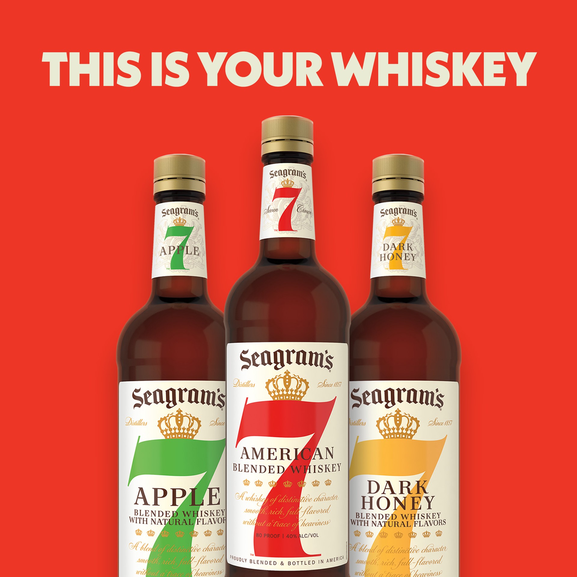 slide 4 of 8, Seagram's Seagrams Whiskey Seven Crown, 200 ml