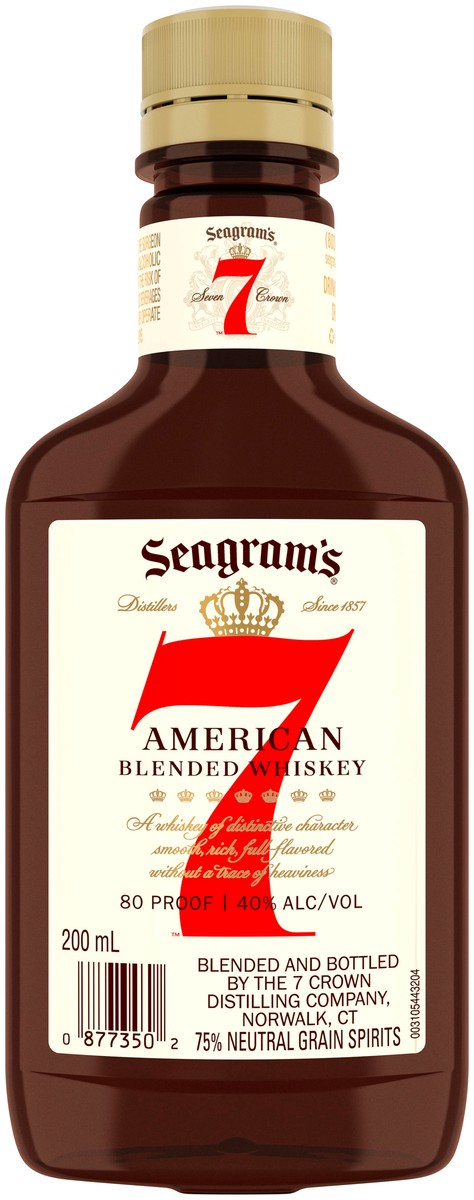 slide 1 of 8, Seagram's Seagrams Whiskey Seven Crown, 200 ml