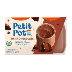 Petit Pot Organic & Creamy Dark Chocolate French Dessert 2 - 4 oz Pots