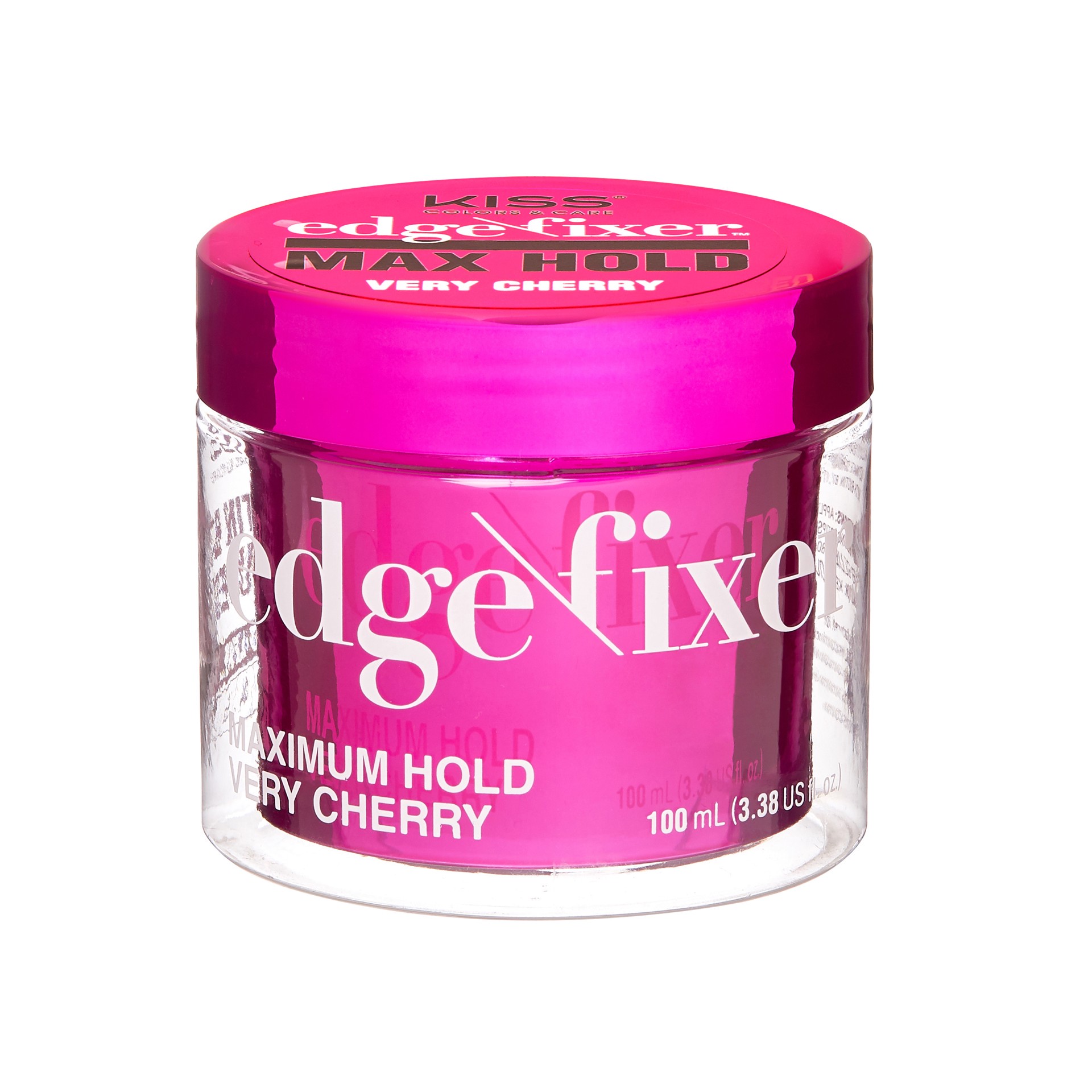 slide 5 of 5, KISS Colors & Care Edge Fixer Maximum Hold with Biotin, Very Cherry, 3.38 fl oz, 1 ct