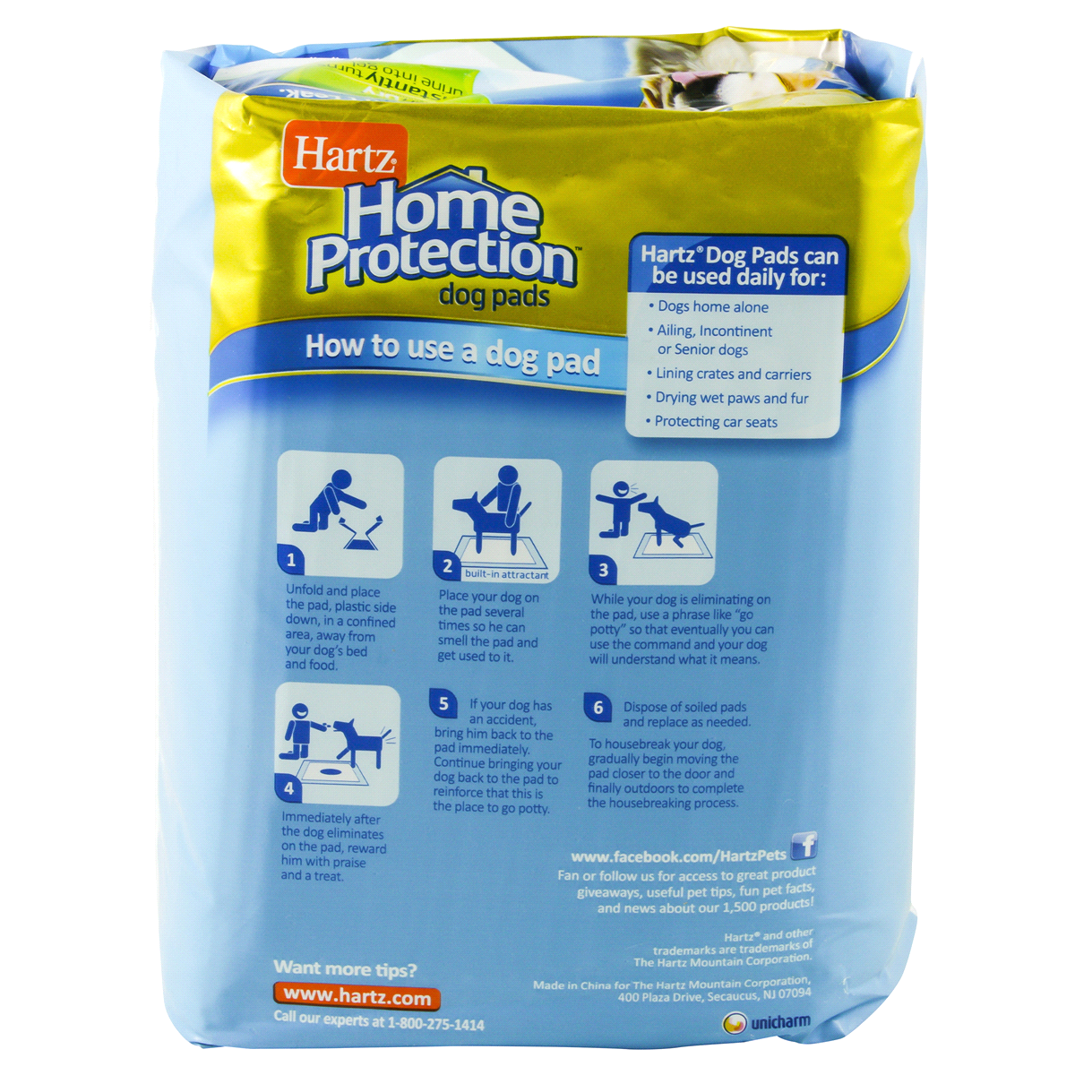 slide 3 of 3, Hartz Home Protection Maximum Protection Training Pads For Dogs and Puppies, 14 ct