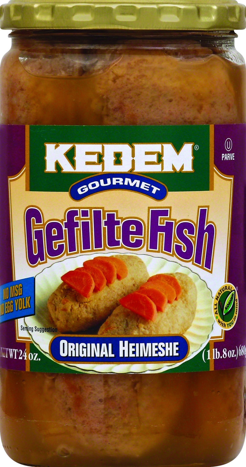 slide 1 of 1, Kedem Gourmet Gefilte Fish, 24 oz