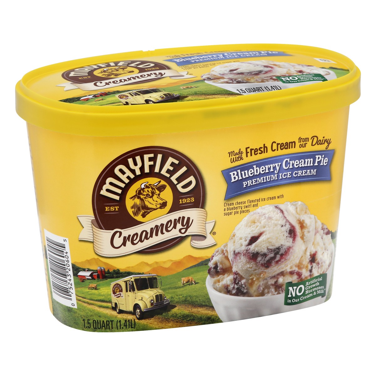 slide 2 of 12, Mayfield Dairy Mayfield Blueberry Cream Pie Ice Cream, 48 fl oz