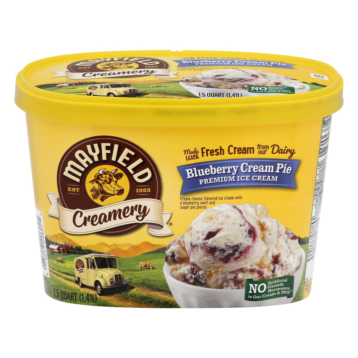 slide 1 of 12, Mayfield Dairy Mayfield Blueberry Cream Pie Ice Cream, 48 fl oz
