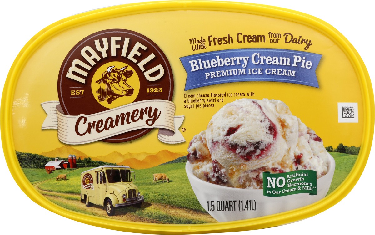 slide 12 of 12, Mayfield Dairy Mayfield Blueberry Cream Pie Ice Cream, 48 fl oz
