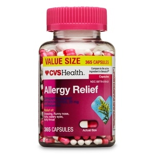 slide 1 of 1, CVS Health Allergy Relief Diphenhydramine Capsules, 365 ct