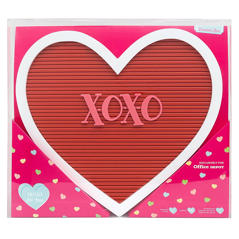 slide 1 of 1, American Crafts Damask Love Valentine's Day Heart Letterboard, 12-3/4''H X 14''W X 1-3/4''D, Red, 1 ct