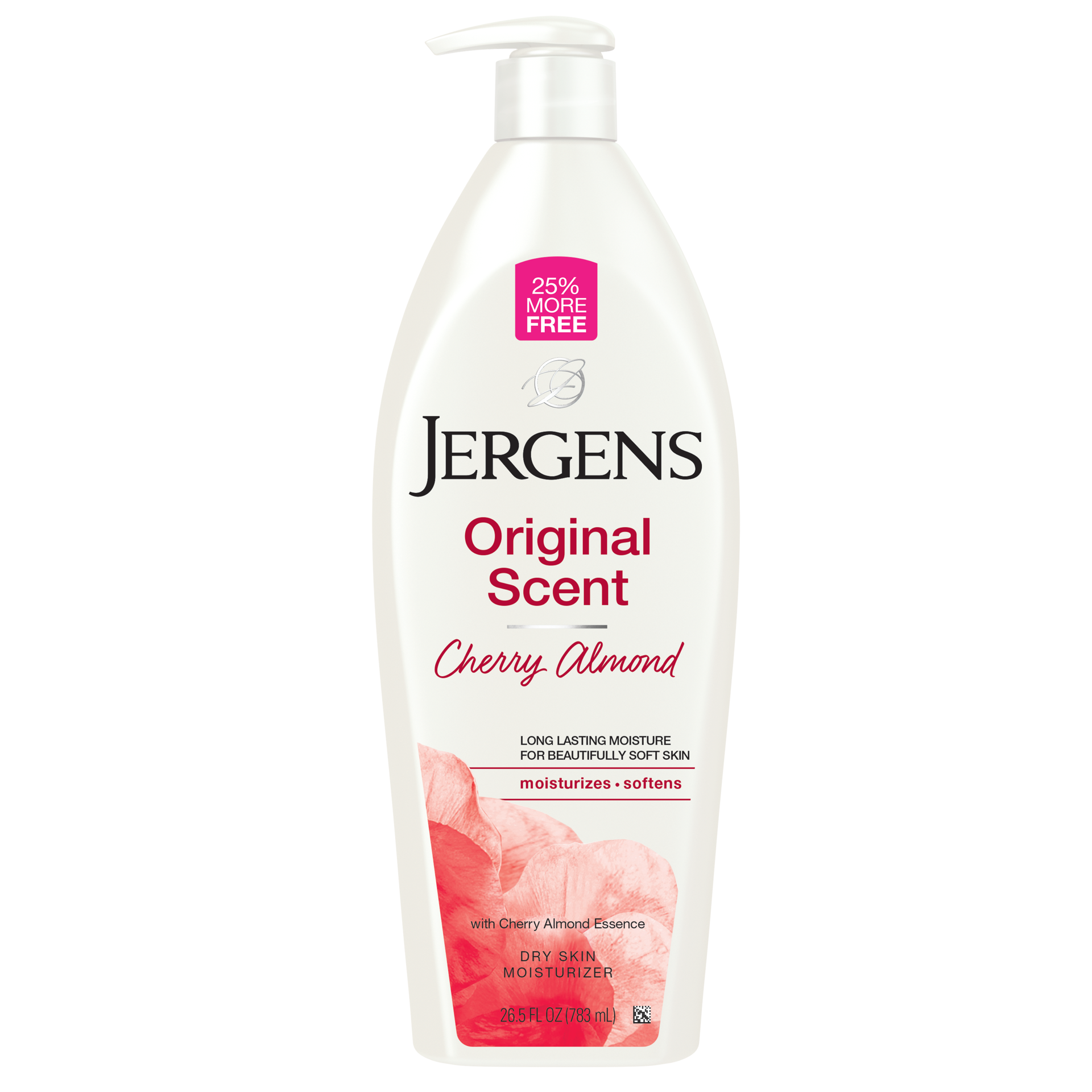 slide 1 of 4, Jergens Moisturizing Lotion, Long- Lasting, Hydrating, Original Scent Dry Skin Moisturizing Body Lotion, with Cherry Almond Essence, 26.5 fl oz, 1 ct