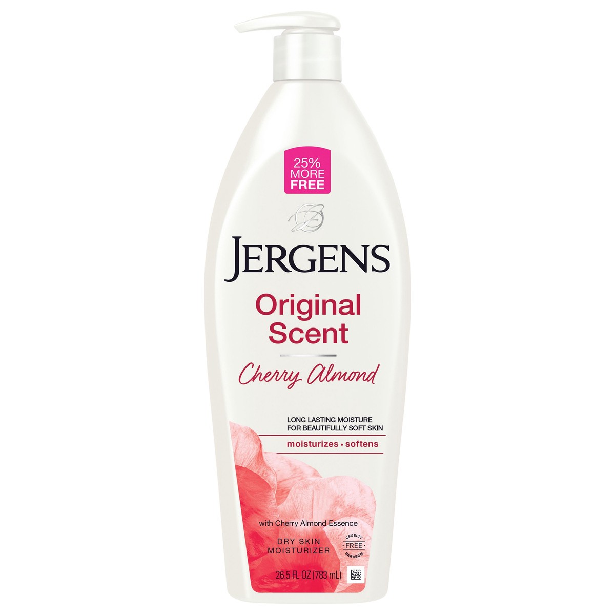 slide 1 of 4, Jergens Moisturizing Lotion, Long- Lasting, Hydrating, Original Scent Dry Skin Moisturizing Body Lotion, with Cherry Almond Essence, 26.5 fl oz, 1 ct