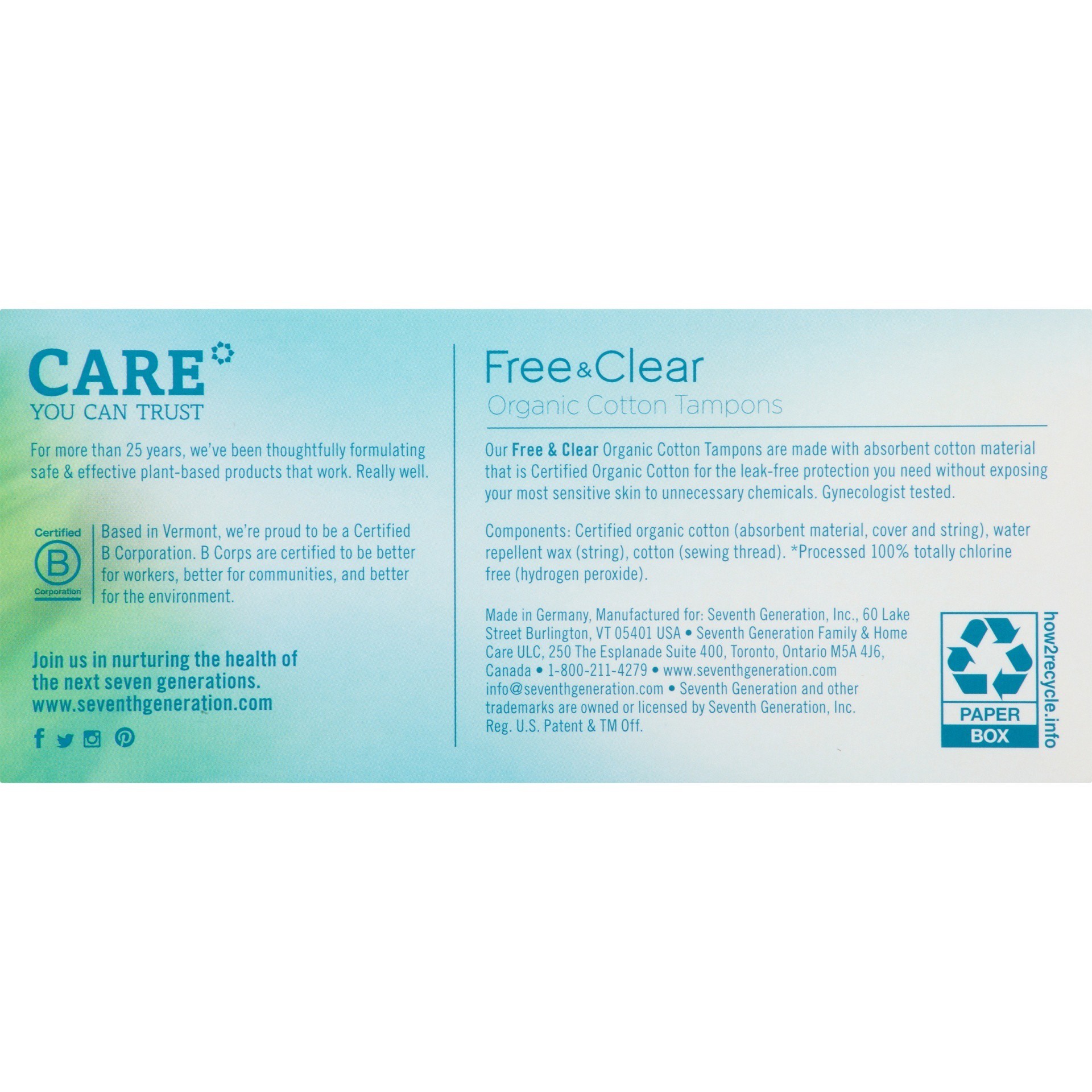 slide 6 of 6, Seventh Generation Free Clear Regular Tampons With Applicator, 16 ct