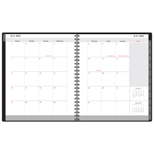 slide 3 of 5, Office Depot 2025-2026 Office Depot® Brand 14-Month Weekly/Monthly Academic Planner, Vertical Format, 8"" x 11"", 30% Recycled, Black, July 2025 To August 2026, 1 ct