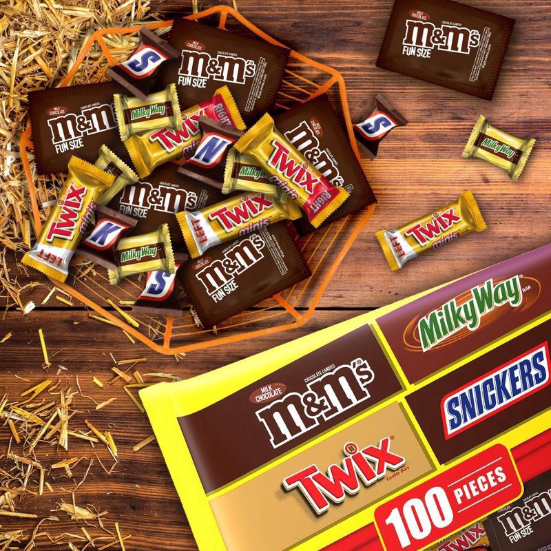 slide 8 of 8, Mars M&M's, Twix, Snickers, Milky Way Halloween Chocolate Variety Pack, 34.74 oz