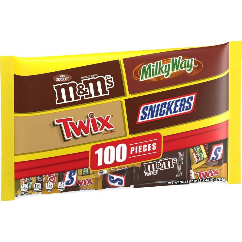 slide 2 of 8, Mars M&M's, Twix, Snickers, Milky Way Halloween Chocolate Variety Pack, 34.74 oz