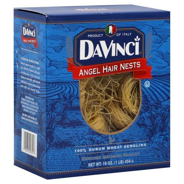 slide 1 of 1, DaVinci Pasta Angel Hair Nests, 16 oz