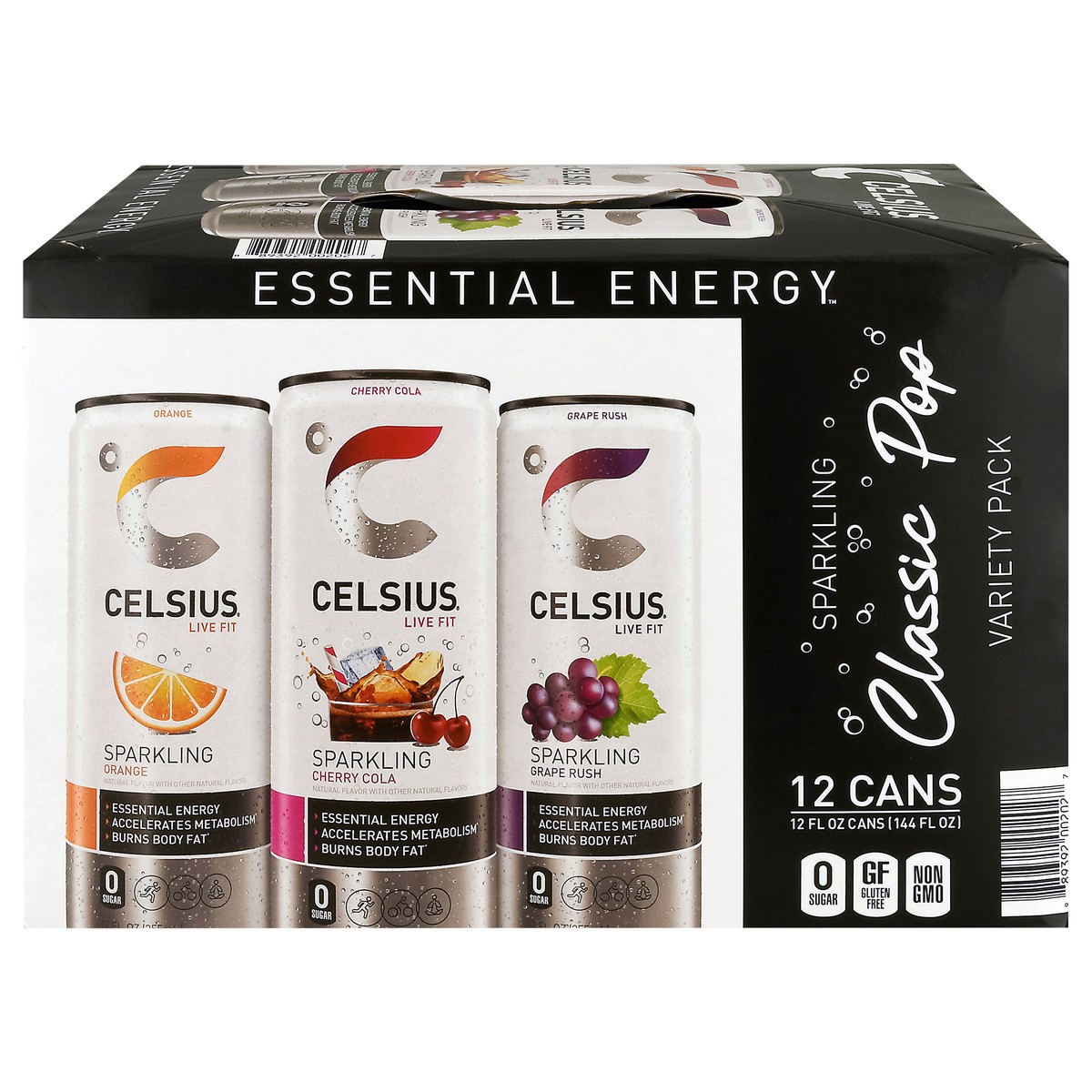 slide 2 of 4, Celsius Classic Pop Variety Pack Energy Drink 12 Pack, 12 ct; 12 oz