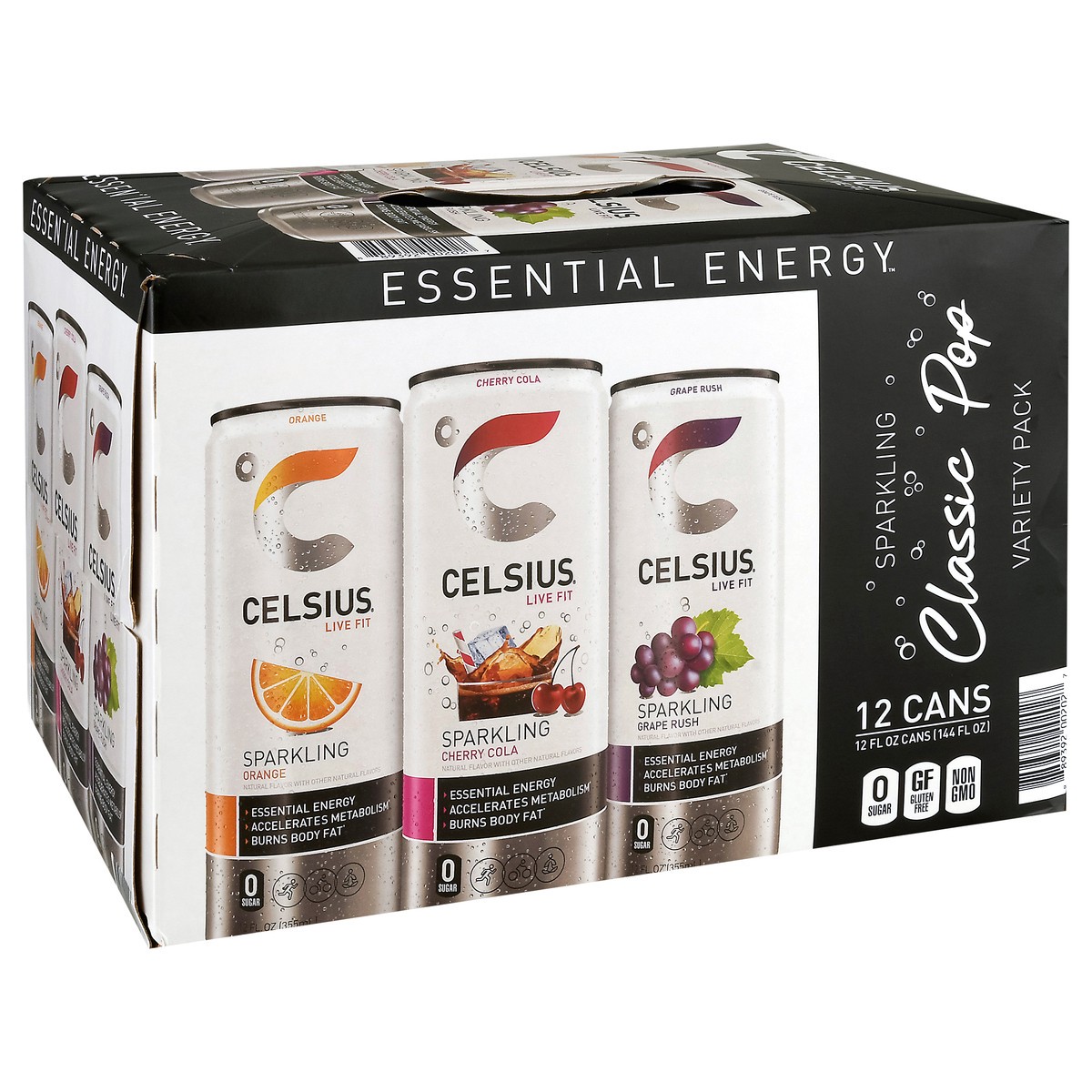 slide 4 of 4, Celsius Classic Pop Variety Pack Energy Drink 12 Pack, 12 ct; 12 oz