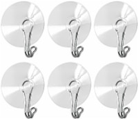 slide 1 of 1, InterDesign Suction Hooks - Clear/Chrome, 6 ct