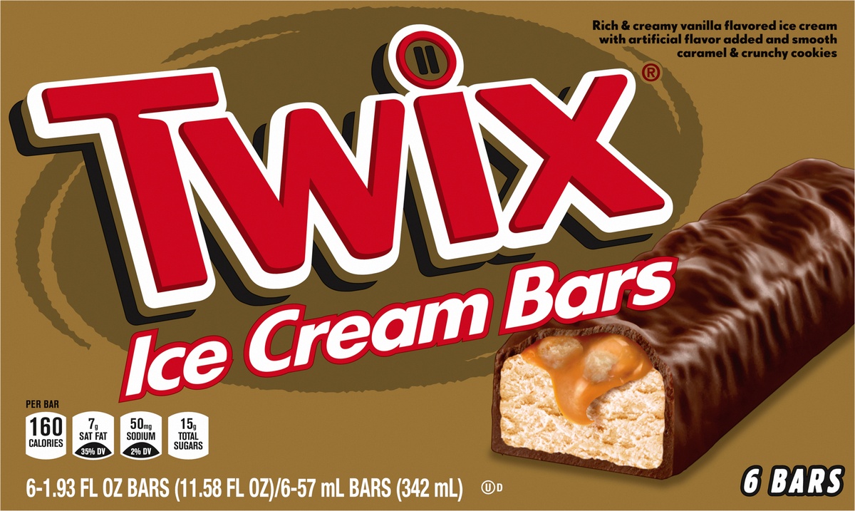 slide 9 of 11, TWIX Twix Cookies Ice Cream Bar, 6 ct