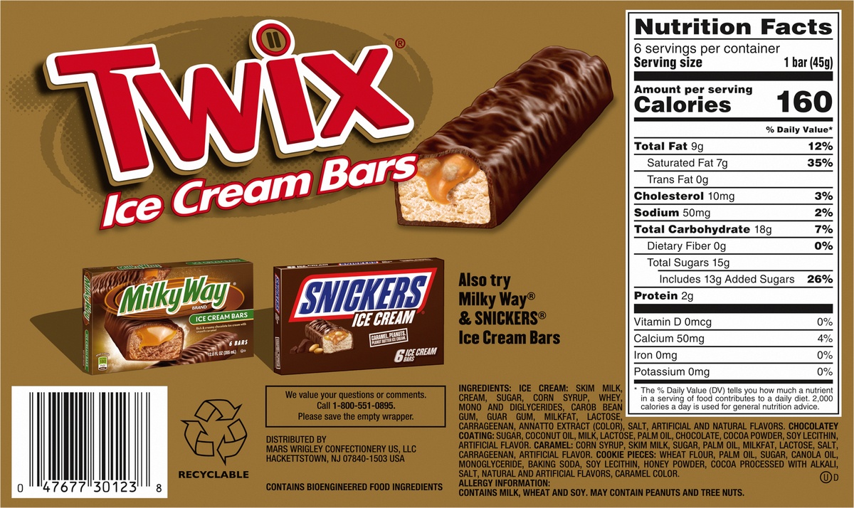 slide 10 of 11, TWIX Twix Cookies Ice Cream Bar, 6 ct