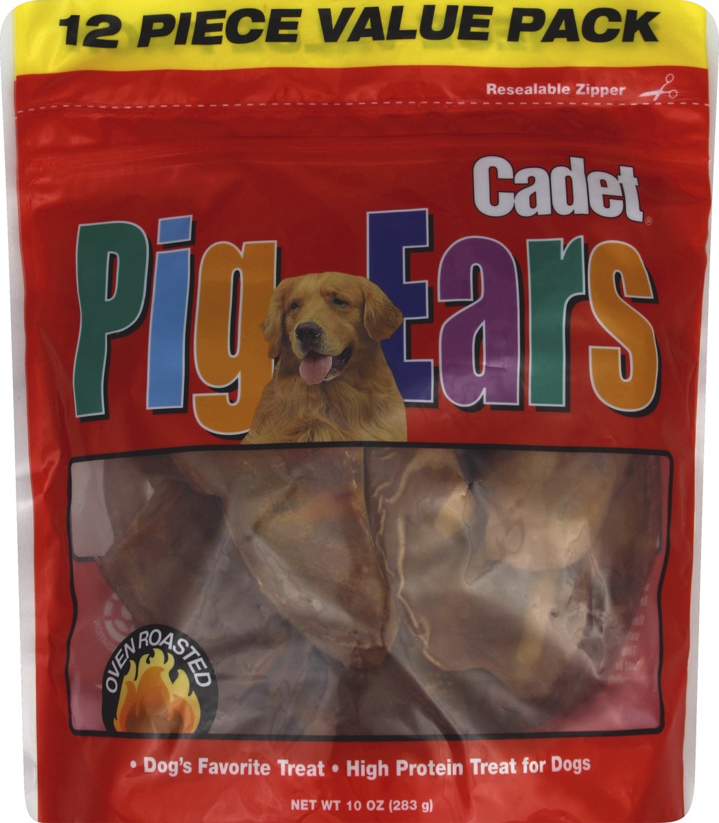 slide 3 of 3, Cadet Natural Pig Ears for Dogs (12 Count), 12 ct