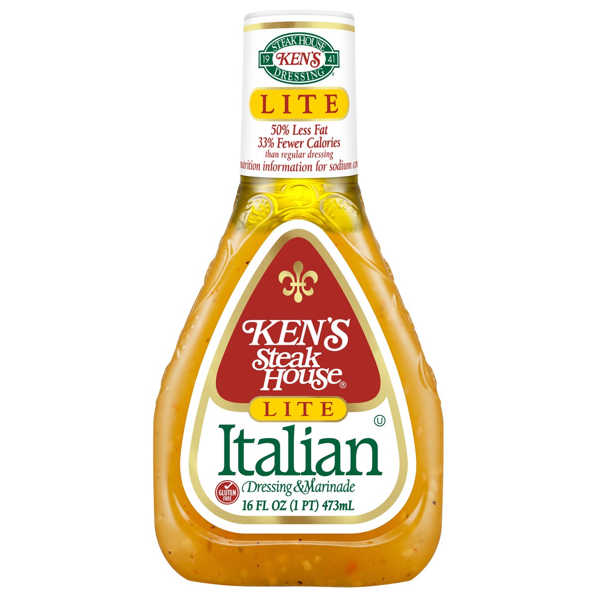 slide 1 of 12, Ken's Steak House Lite Italian Dressing & Marinade 16 fl oz, 16 oz