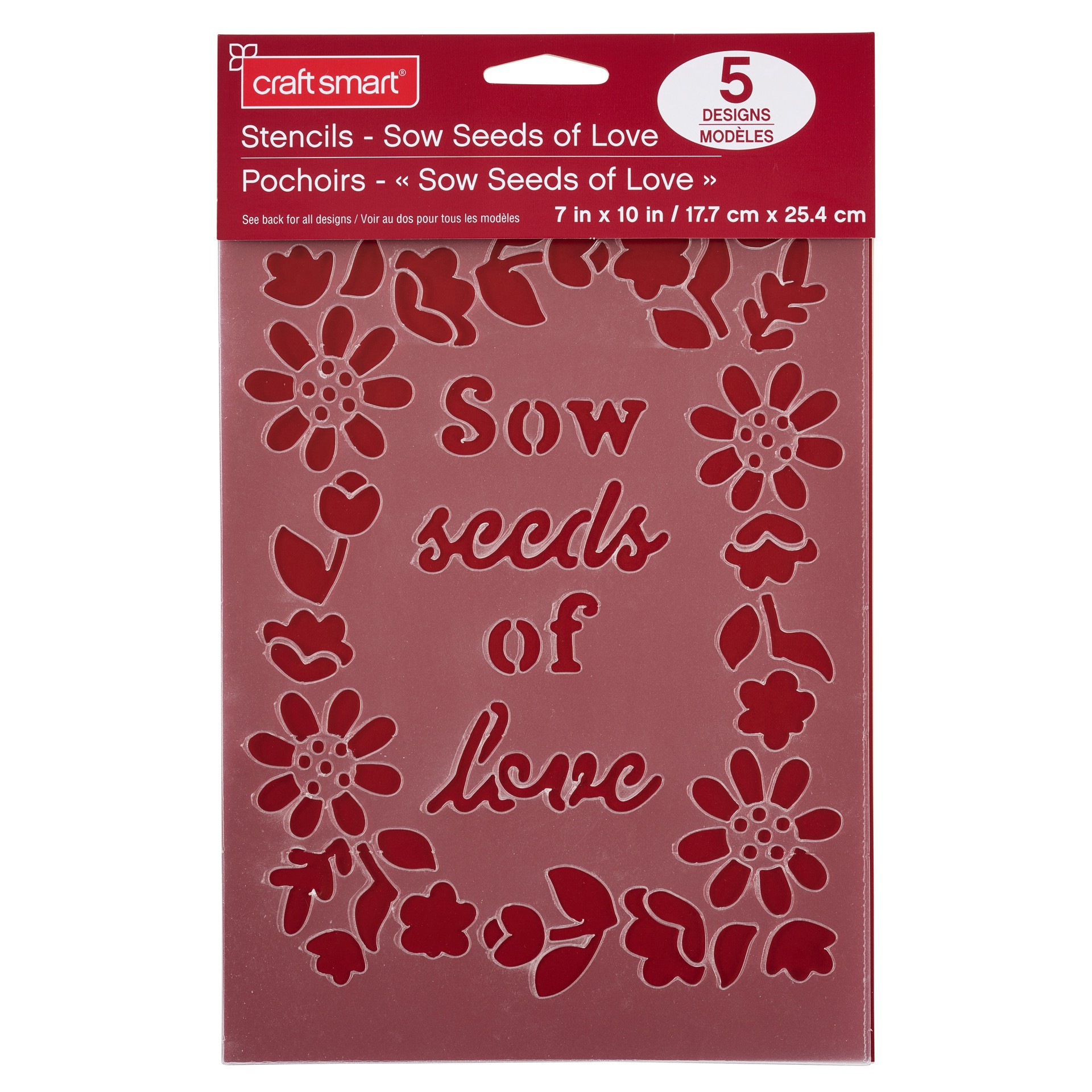 slide 2 of 3, Sow Seeds Of Love Stencil, 7" X 10" By Craft Smart, 7 in x 10 in
