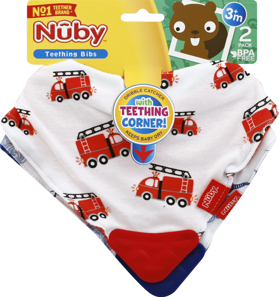 slide 1 of 1, Nuby Teething Bibs, 2 ct