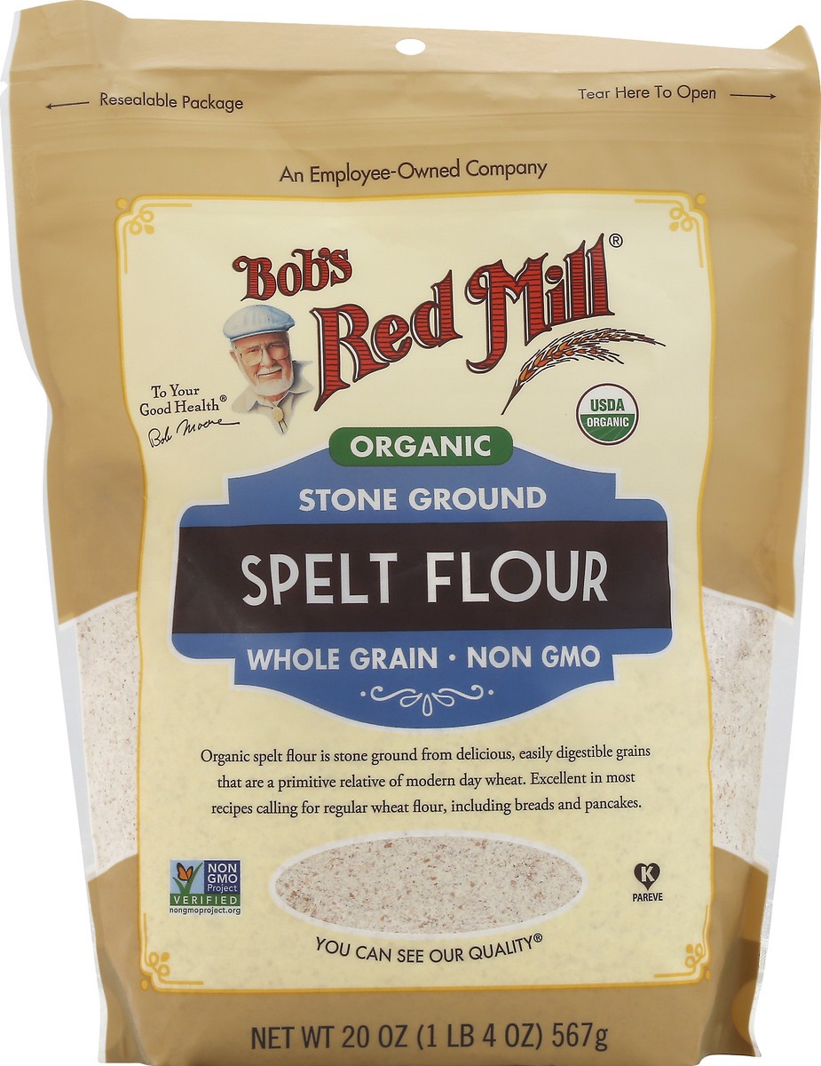 slide 5 of 8, Bob's Red Mill Stone Ground Organic Spelt Flour 20 oz, 20 oz