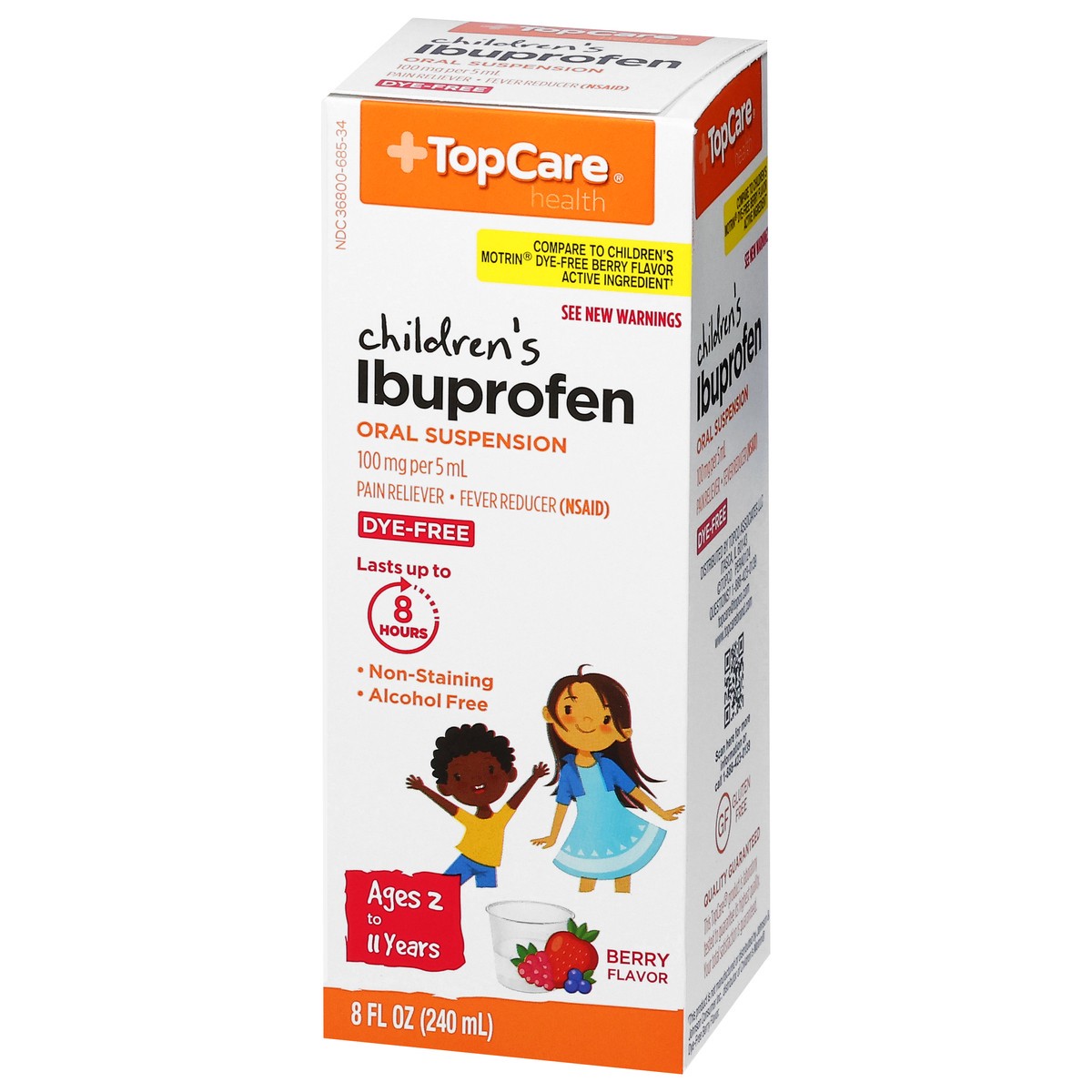 slide 12 of 13, TopCare Health 100 mg Children's Oral Suspension Berry Flavor Ibuprofen 8 fl oz, 8 fl oz