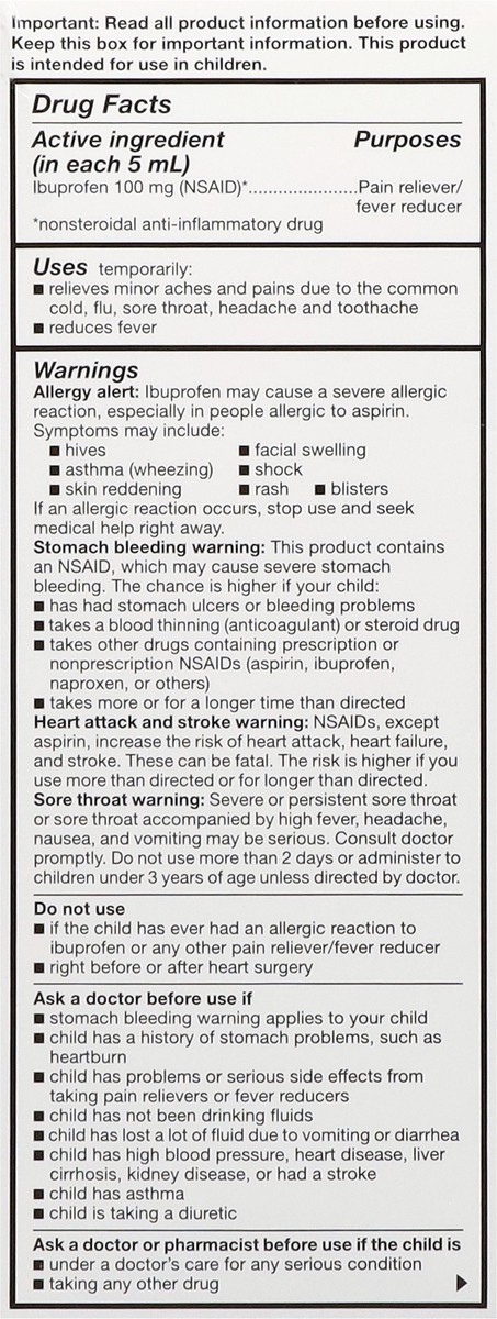 slide 13 of 13, TopCare Health 100 mg Children's Oral Suspension Berry Flavor Ibuprofen 8 fl oz, 8 fl oz
