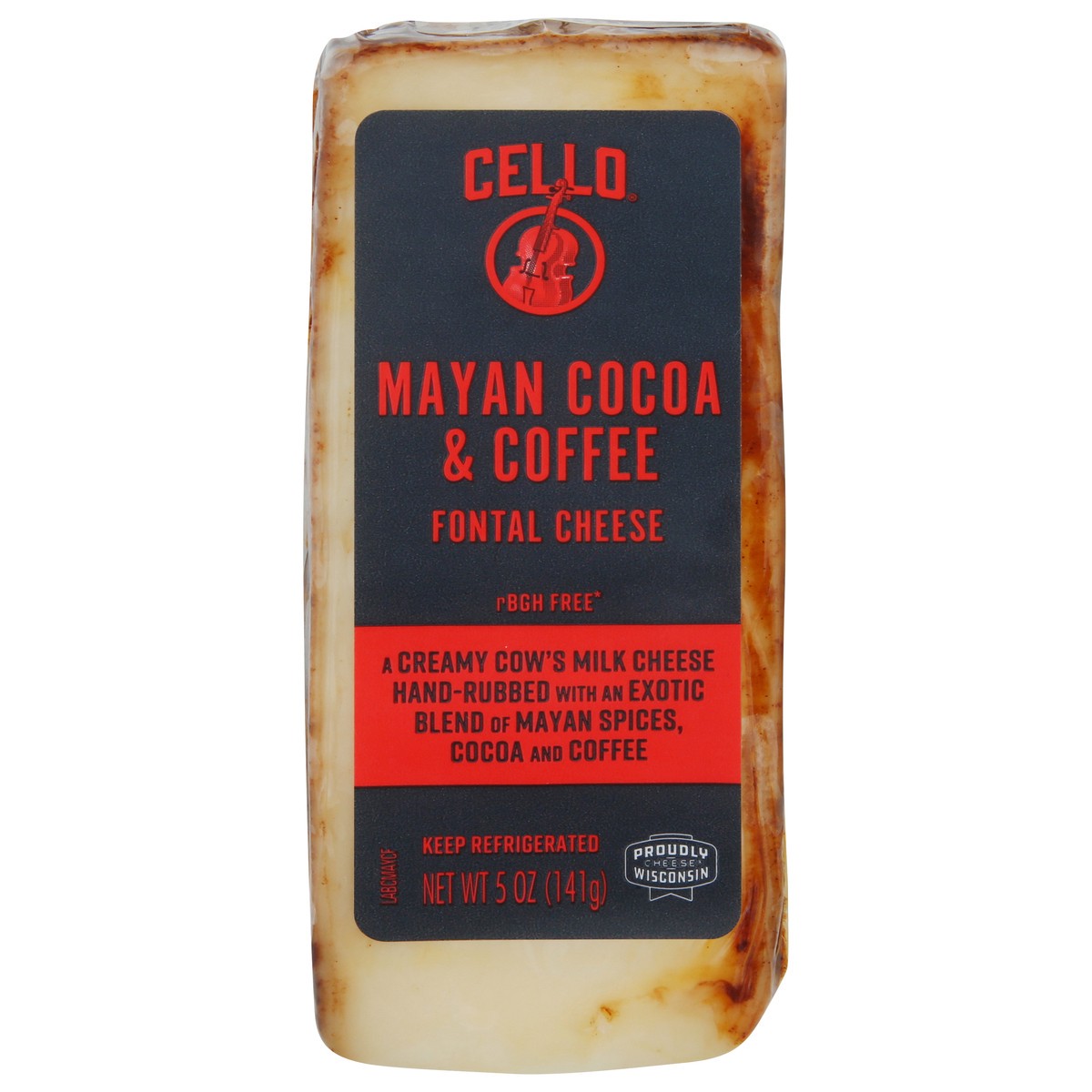 slide 5 of 5, Cello Fontal Mayan Cocoa & Coffee Cheese 5 oz, 5 oz