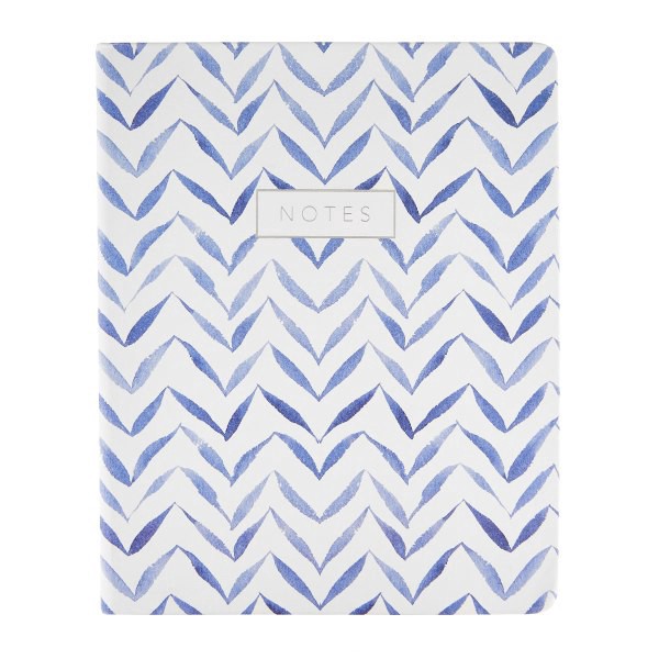slide 1 of 2, Eccolo Hardcover Journal, 8"" x 10"", College Rule, 256 Pages, Blue/White, 1 ct
