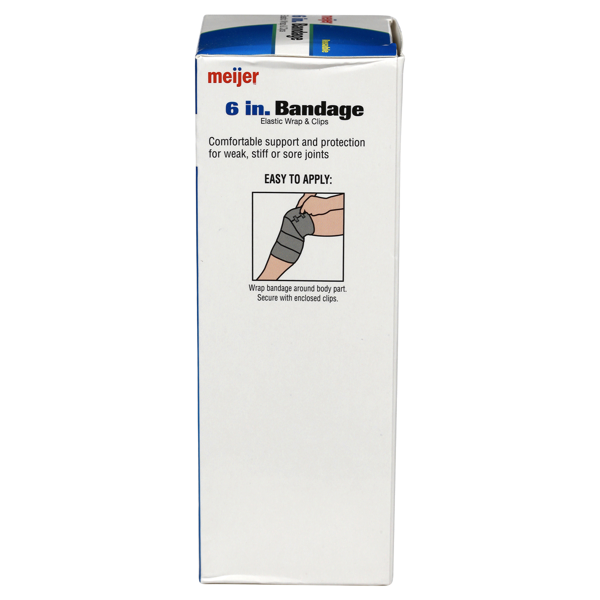 slide 3 of 6, Meijer Elastic Bandage Roll with Easy Clips, 6", 1 roll
