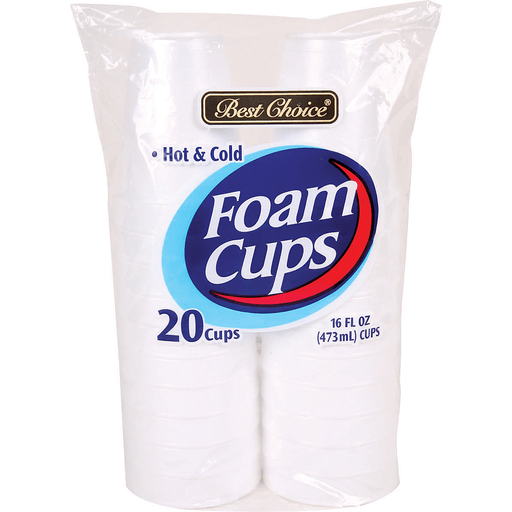 slide 1 of 1, Best Choice Foam Cups, 20 ct