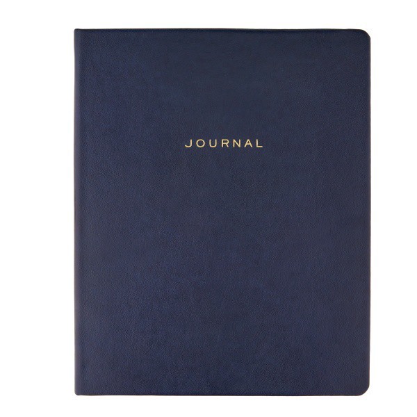 slide 1 of 2, Eccolo Hardcover Journal, 8"" x 10"", College Rule, 256 Pages, Navy, 1 ct