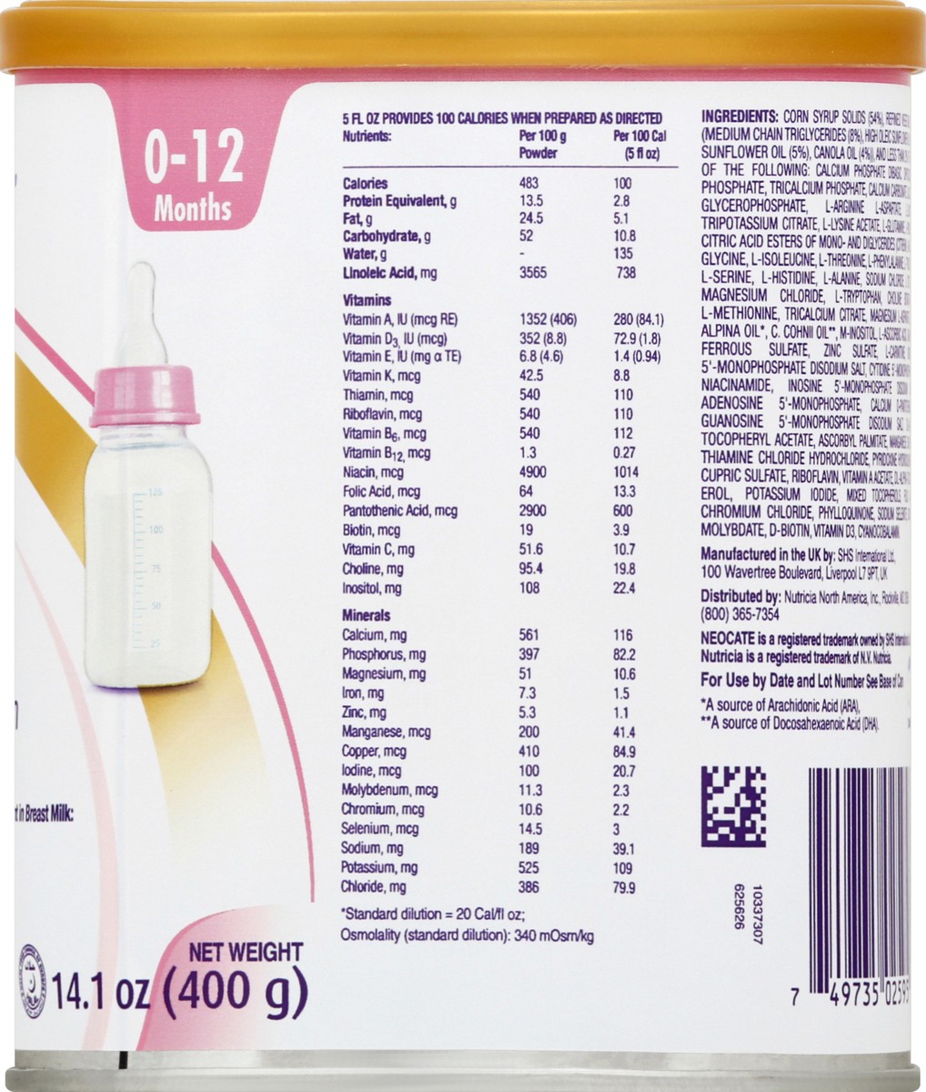 slide 7 of 8, Nutricia Infant Formula 14.1 oz, 14.1 oz