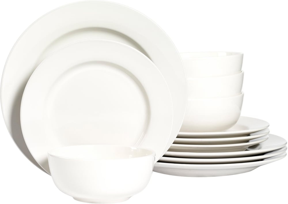 slide 1 of 1, Dash of That Amalfi 12-Piece Dinnerware Set - Ivory, 12 ct