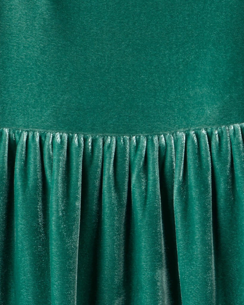 slide 3 of 3, Carter's Girls Velvet Short-Sleeve Occasion Dress - Green Green 8, 1 ct