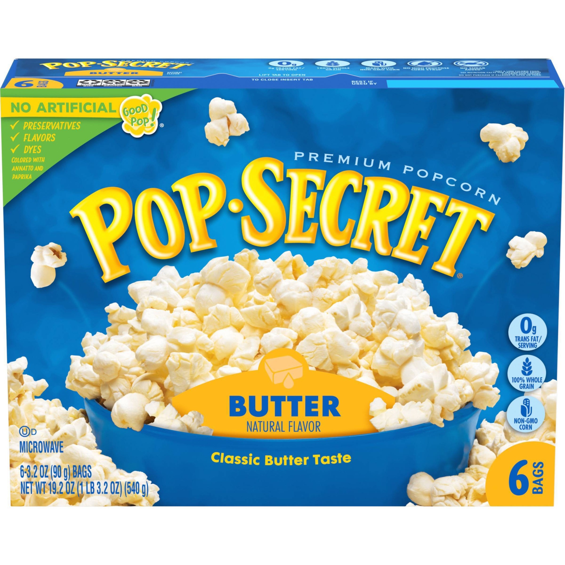 slide 1 of 7, Pop-Secret Butter Popcorn, 6 ct