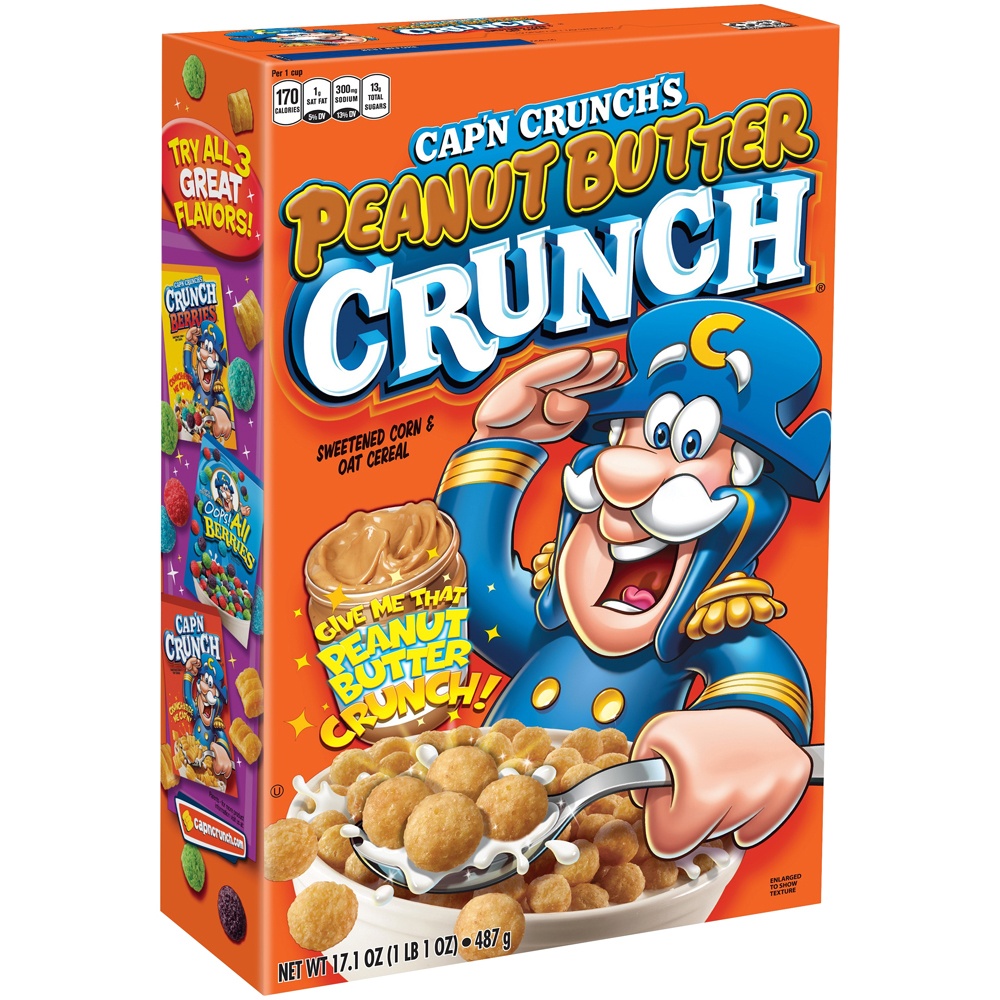 slide 3 of 7, Cap'n Crunch Peanut Butter Crunch Breakfast Cereal - Quaker Oats, 17.1 oz