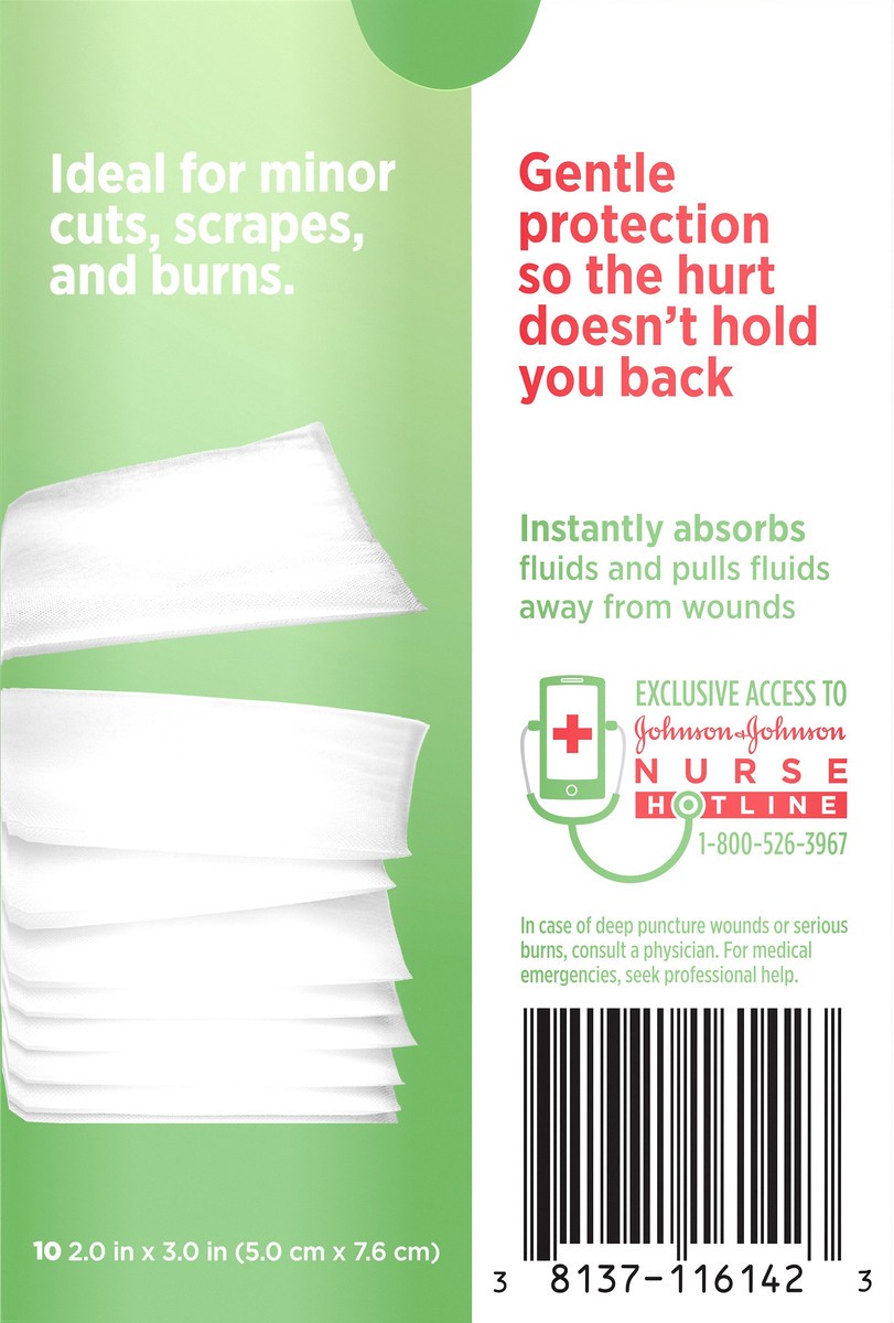 slide 5 of 7, BAND-AID Hurt-Free Non-Stick Pads with Hurt-Free Design for Wound Care & Wound Protection, Highly-Absorbent Individually-Wrapped Sterile Pads, Medium Size, 2 inches x 3 inches, 10 ct, 10 ct