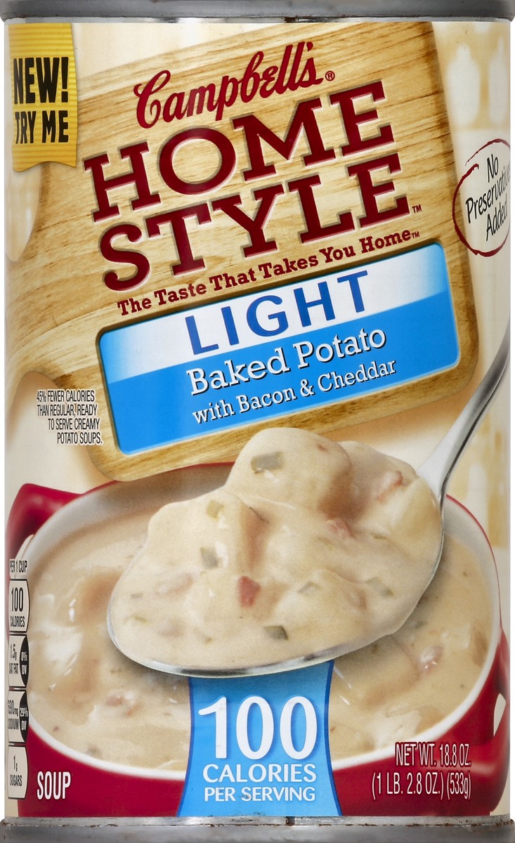 slide 2 of 2, Campbell's Homestyle Light Baked Potato with Bacon & Cheddar Soup, 18.8 oz