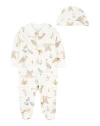 Carter's Baby 2-Piece 2-Way Zip Sleep & Play & Headwrap Set - Ivory Ivory 3M