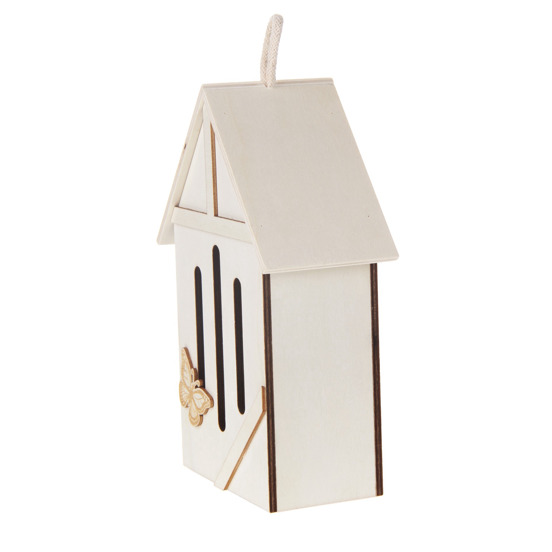 slide 3 of 3, 9" Plywood Butterfly House By Make Market, 9 in