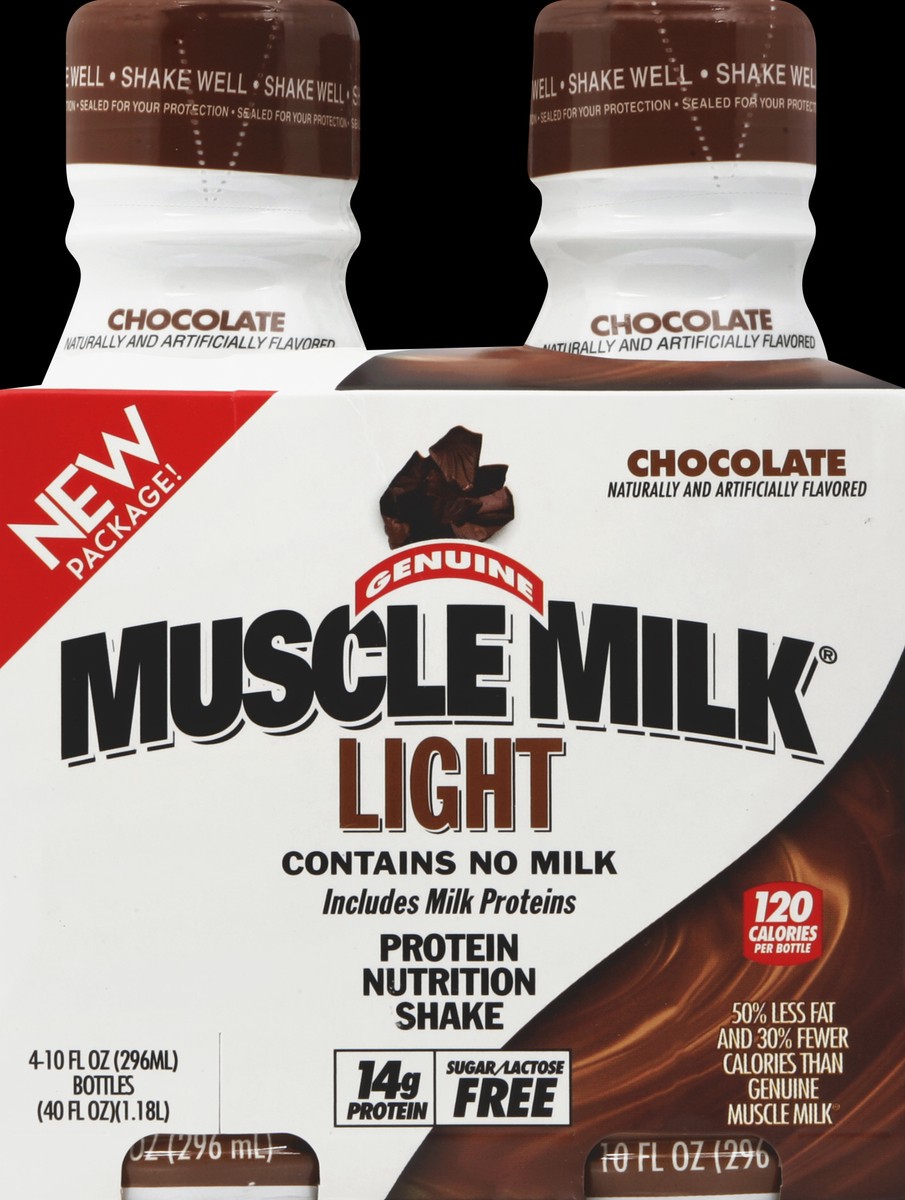 slide 4 of 5, Muscle Milk Protein Nutrition Shake, Chocolate, 4 ct