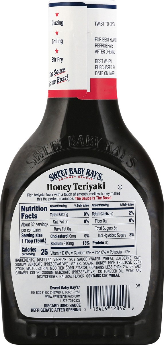 slide 13 of 13, Sweet Baby Ray's Honey Teriyaki Sauce & Marinade 16 oz, 16 oz