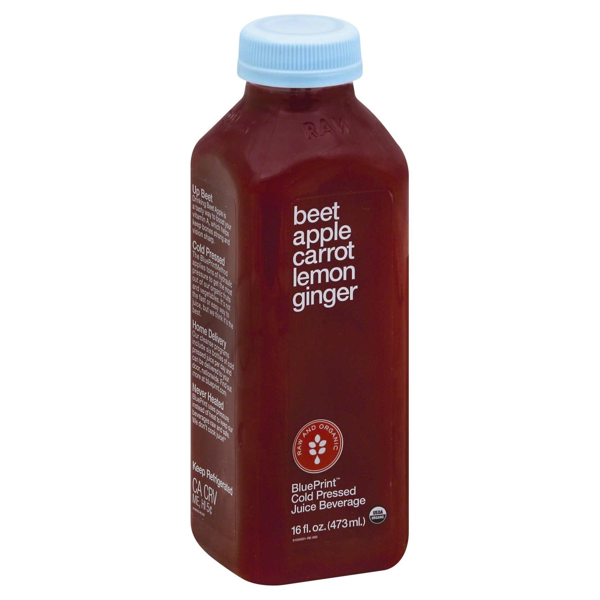 slide 1 of 1, BluePrint Juice Beet Apple Carrot Lemon Ginger Organic, 16 fl oz