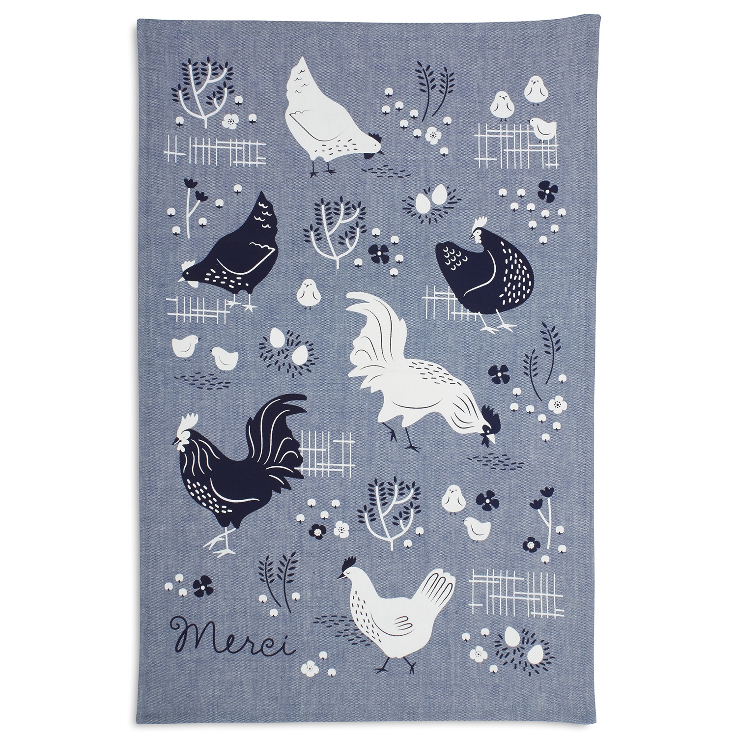 slide 1 of 1, Sur La Table Merci Chambray Kitchen Towel, 28 in x 18 in