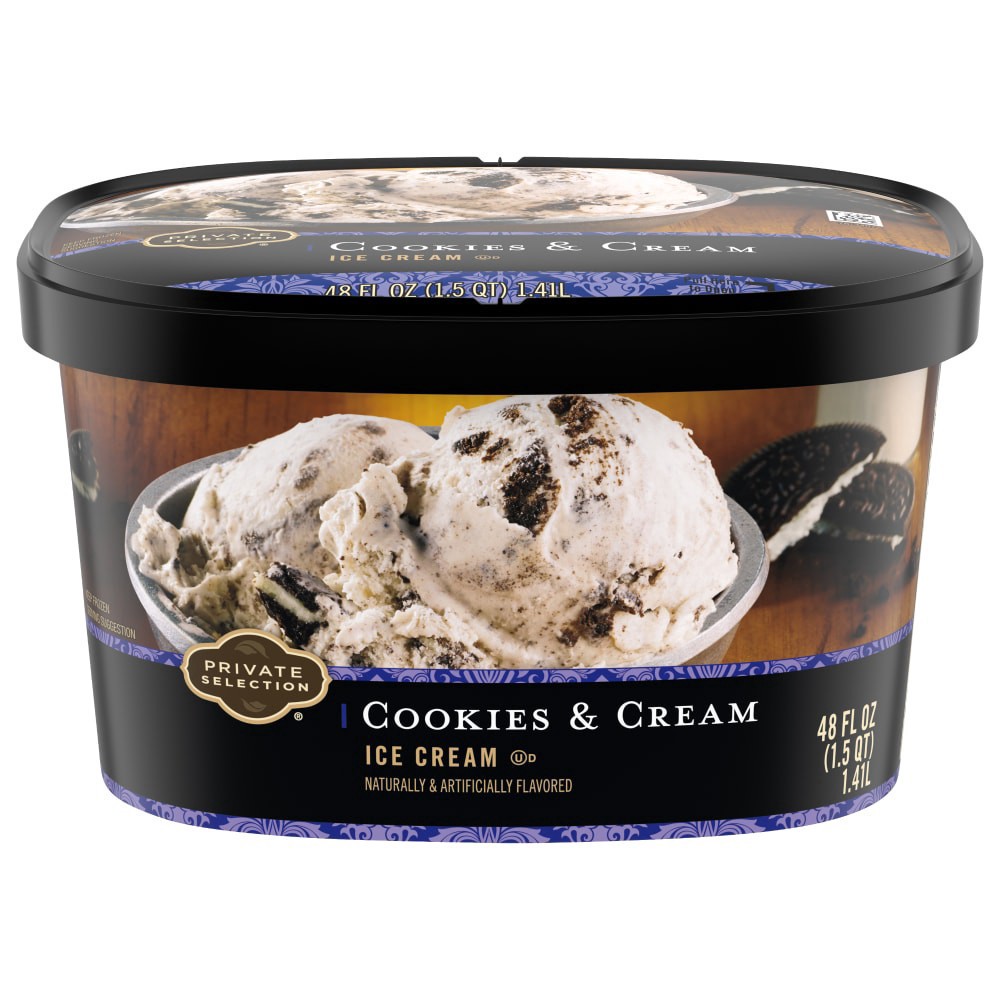 slide 4 of 6, Private Selection Ice Cream, Cookies and Cream, 48 oz
